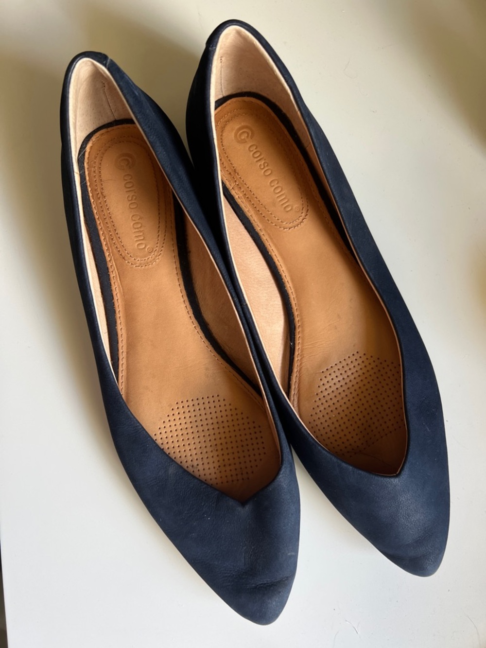 Corso Como Deep Navy Pointed Ballet Flats